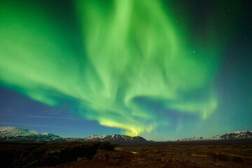 Wall Mural - northern light (aurora), icelnad