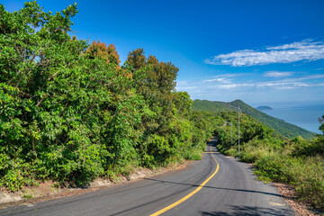 Road Son Tra peninsula, Da Nang Vietnam