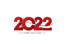 Happy New Year 2022 Text Typography Design Patter, Vector Illustration.