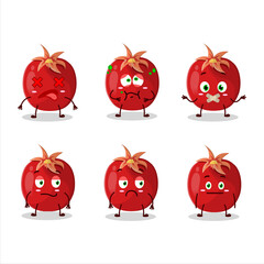 Sticker - Pomegranate cartoon in character with nope expression