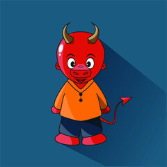 devil boy character mascot logo