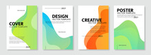 Set Of Colorful Cover Design Template. Modern Gradient Shapes Background For Poster, Banners, Flyer, Brochure And Page Layout Other.
