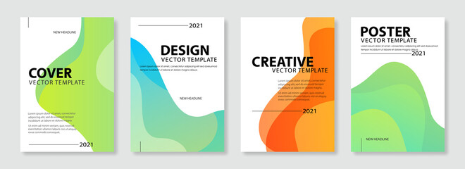 Poster - Set of colorful cover design template. Modern gradient shapes background for poster, banners, flyer, brochure and page layout other.