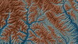 Blue Brown Digital Elevation Model in West of Russia