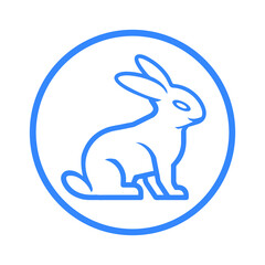 Rabbit icon (Animal, bunny, rabbit icon) Blue Vector illustration