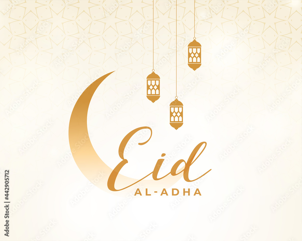 eid al adha festival card in clean style - obrazy, fototapety, plakaty 