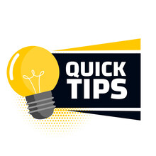 Quick Tips Advice With Lightbulb On White Background