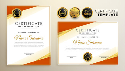 Sticker - professional diploma certificate template in premium style