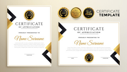 Wall Mural - golden diploma certificate template in premium style