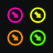 © LIGHTFIELD STUDIOS - Arrow Pointing To Bottom Right Corner four color glowing neon vector icon