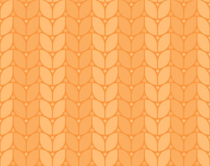 Knitted or wheat seamless pattern. Vector illustration.