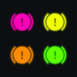 © LIGHTFIELD STUDIOS - Brake four color glowing neon vector icon