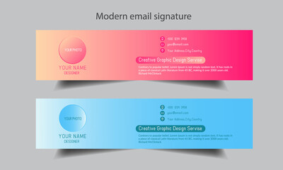 modern email signature template vector design