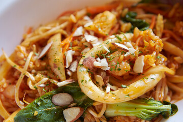 Poster - noodles with chicken and vegetables