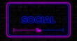 © vectorfusionart - Social distancing neon text against black background