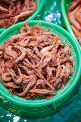 Wall Mural - fresh shrimp,traditional seafood market 