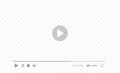 Play video sign isolated on transparent background. Video player interface. Vector illustration.