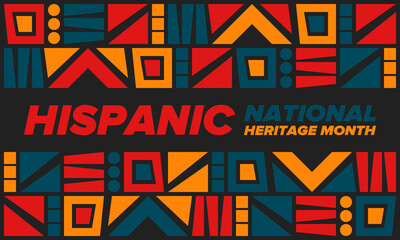 National Hispanic Heritage Month in September and October. Hispanic and Latino Americans culture. Celebrate annual in United States. Poster, card, banner and background. Vector illustration