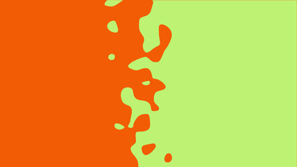 Wall Mural - the transition from green to orange with uneven border line, interpenetration of colors. vector illu