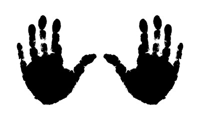 Handprints of palms of child, isolated. Vector illustration.