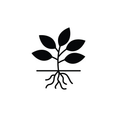 Wall Mural - plant root logo icon design template vector
