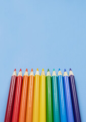 rainbow color pencils cheerful back to school