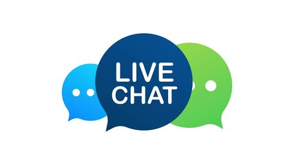 Sticker - live chat speech bubbles concept. Motion graphics.