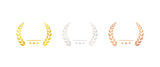Fototapeta  - set of gold silver and bronze medals flat icons	 / award / prize / rank / ranking

