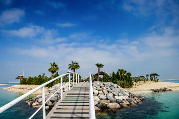 DUBAI,UAE:View of artificial island Lebanon,located in Dubai's World Islands development.The Island is the first development to open it's doors to the public