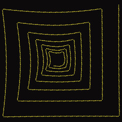Aufkleber - Yellow spiral and black background. Vector dotted squared spiral.