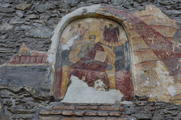 Wall Mural - The fresco above the entrance to the Prislop Monastery Church 2