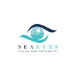 © Budi - sea eyes logo, optometry clinic design vector
