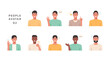 © ST.art - People portraits of young men with positive emotion, male faces avatars isolated icons set, vector design flat style illustration