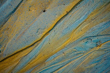 Abstract color sand texture at kaolin mine