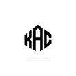KAC letter logo design with polygon shape. KAC polygon logo monogram. KAC cube logo design. KAC hexagon vector logo template white and black colors. KAC monogram, KAC business and real estate logo. 