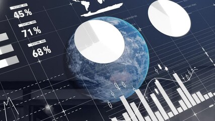 Poster - Animation of globe and statistics processing and warehouse