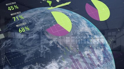 Poster - Animation of globe and statistics processing and warehouse