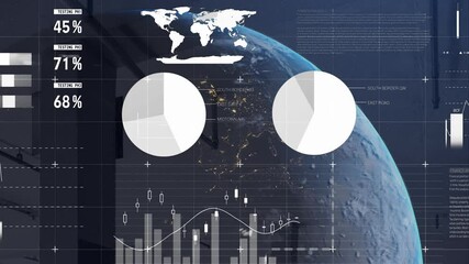 Poster - Animation of globe and statistics processing and warehouse