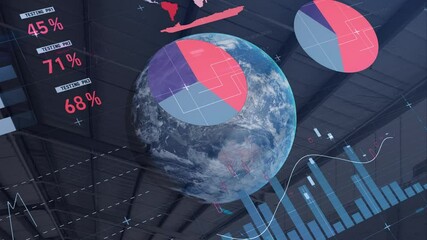 Poster - Animation of globe and statistics processing and warehouse