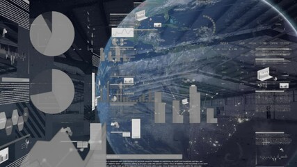 Poster - Animation of globe and statistics processing and warehouse