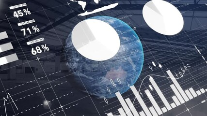 Poster - Animation of globe and statistics processing and warehouse