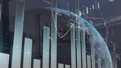 Poster - Animation of globe and statistics processing and warehouse