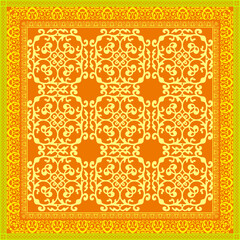 Poster - Elegant abstract scarf pattern design with ethnic and floral ornament. Hijab motif design 