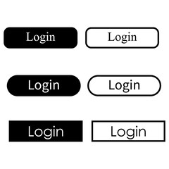 Poster - login button on white background. login sign. login icon symbol. button for a site. flat style.