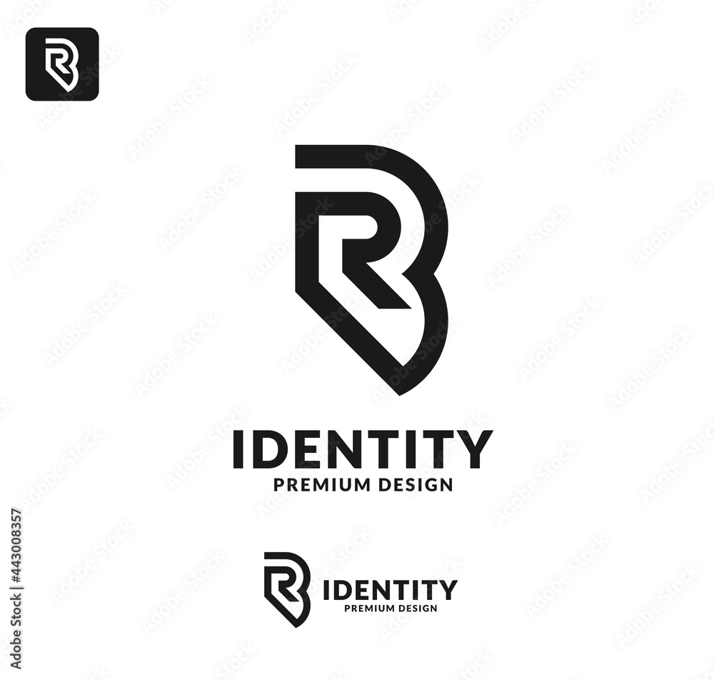 Initial rb letter logo with creative modern business typography vector ...