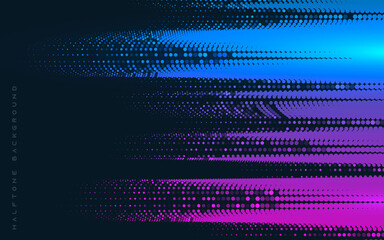 Poster - abstract halftone blue and purple gradient background