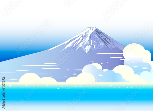Plakat Fudżi  gora-fuji-letnie-niebo-i-morze-cumulonimbusbus