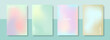 Set of soft rainbow background in pastel colorful gradation style. Abstract blurred texture decorative elements. Vector