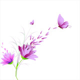 Fototapeta Motyle - beautiful flowers