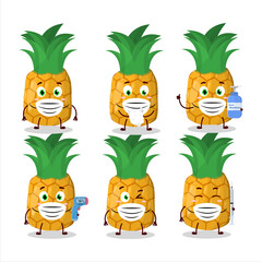 Poster - A picture of pineapple cartoon design style keep staying healthy during a pandemic